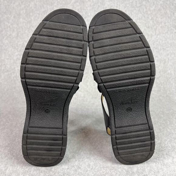 Dansko Black Roxie Leather Strappy Buckle Sandals Size 39 - Picture 9 of 9